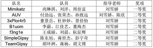 技能挑战赛获奖名单